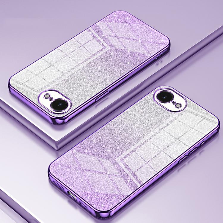 Custodia per telefono elettrolitica in polvere glitterata sfumata, For iPhone 17e / 16e, For iPhone 17 Pro Max, For iPhone 17 Pro