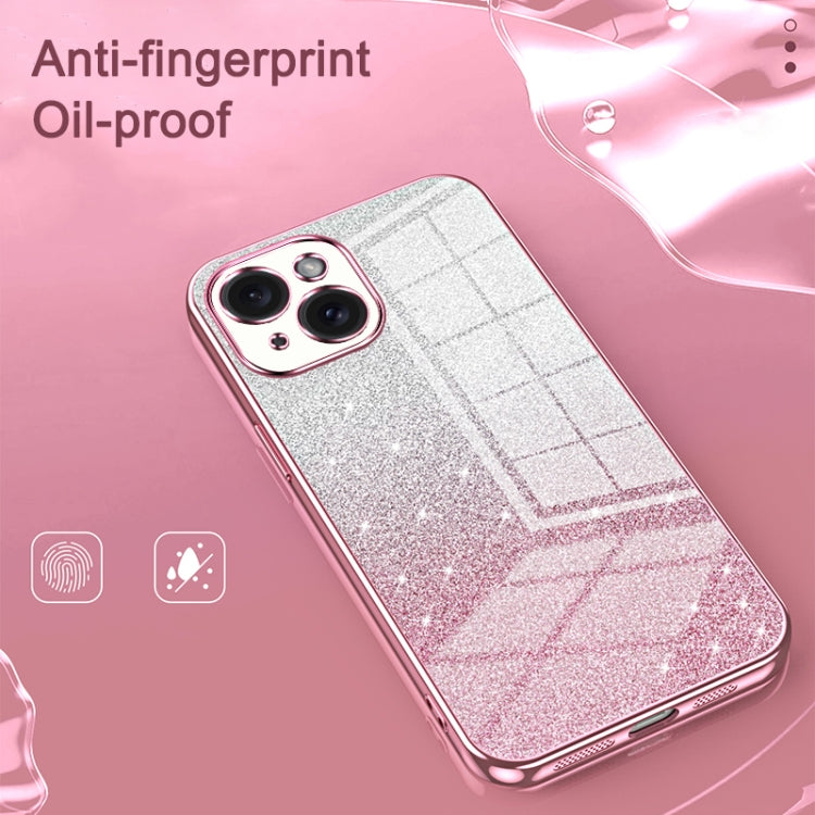 Custodia per telefono elettrolitica in polvere glitterata sfumata, For iPhone 17, For iPhone Air, For iPhone 16 Pro Max