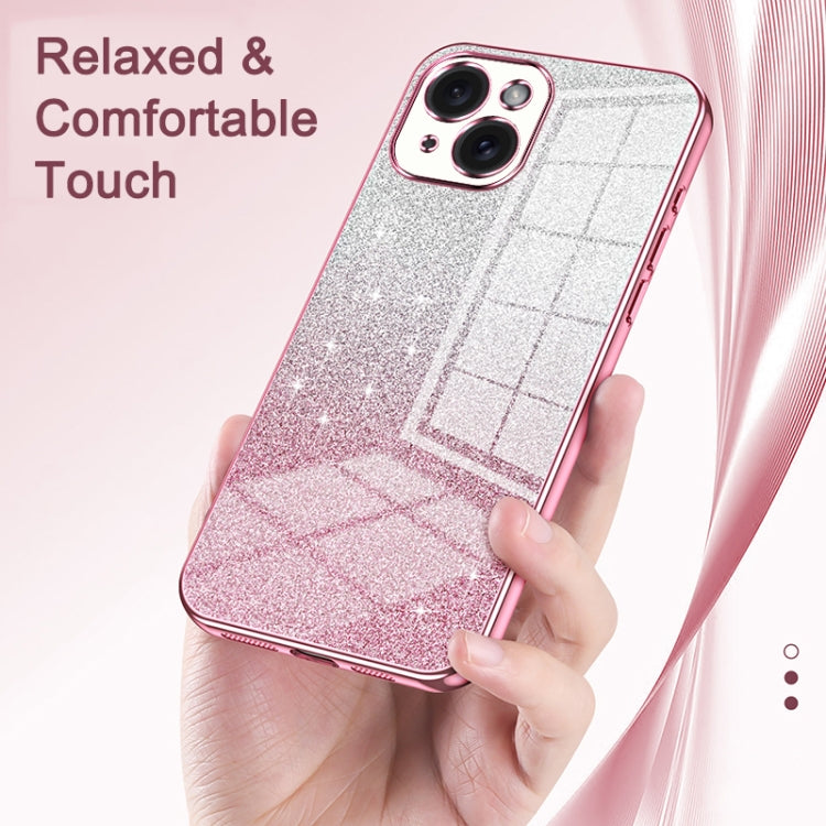 Custodia per telefono elettrolitica in polvere glitterata sfumata, For iPhone 17e / 16e, For iPhone 17 Pro Max, For iPhone 17 Pro