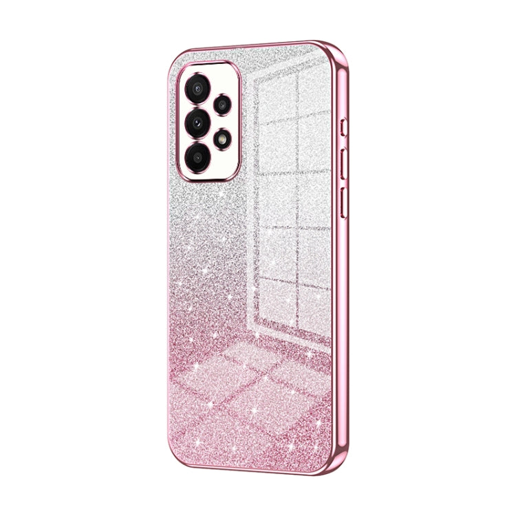 Custodia per telefono elettrolitica in polvere glitterata sfumata, For Samsung Galaxy A23, For Samsung Galaxy A53 5G, For Samsung Galaxy A33 5G