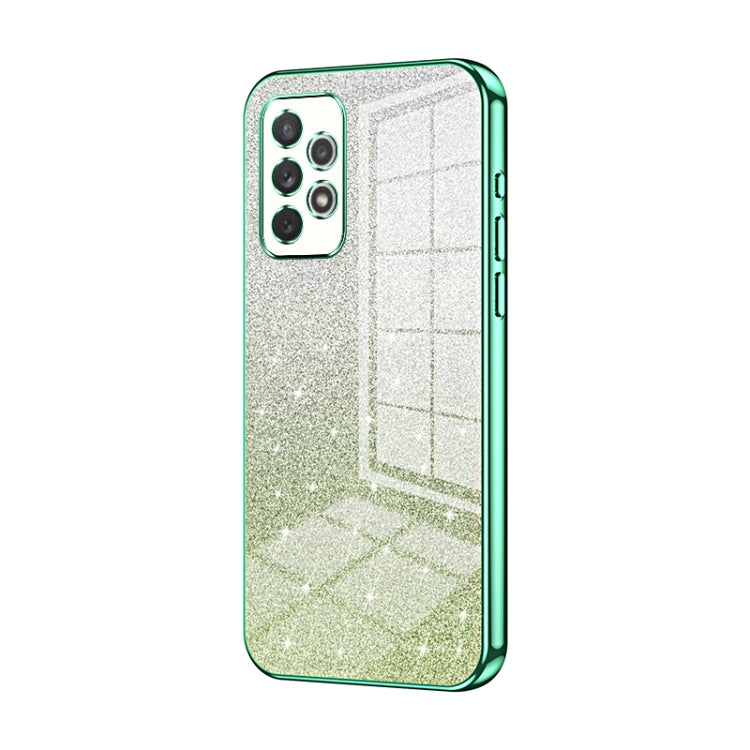 Custodia per telefono elettrolitica in polvere glitterata sfumata, For Samsung Galaxy S21 FE 5G, For Samsung Galaxy A32 4G, For Samsung Galaxy A72 4G / 5G