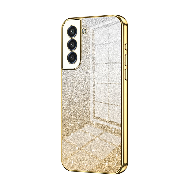 Custodia per telefono elettrolitica in polvere glitterata sfumata, For Samsung Galaxy A52 5G, For Samsung Galaxy S21 5G, For Samsung Galaxy S21+ 5G