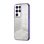 Custodia per telefono elettrolitica in polvere glitterata sfumata, For Samsung Galaxy S21 Ultra 5G