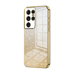 Custodia per telefono elettrolitica in polvere glitterata sfumata, For Samsung Galaxy S21 Ultra 5G