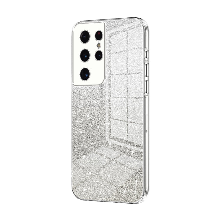 Custodia per telefono elettrolitica in polvere glitterata sfumata, For Samsung Galaxy S21 Ultra 5G