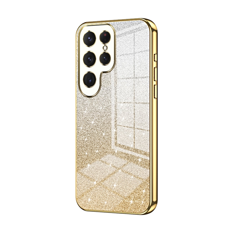 Custodia per telefono elettrolitica in polvere glitterata sfumata, For Samsung Galaxy S23 Ultra 5G, For Samsung Galaxy S23+ 5G, For Samsung Galaxy S23 5G