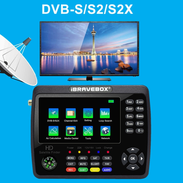 iBRAVEBOX V10 Finder segnale satellitare 4,3" LCD