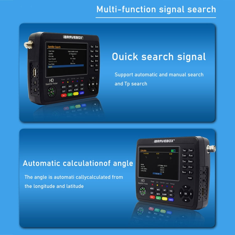 iBRAVEBOX V10 Finder Max+ Rilevatore segnali satellitari 4,3"