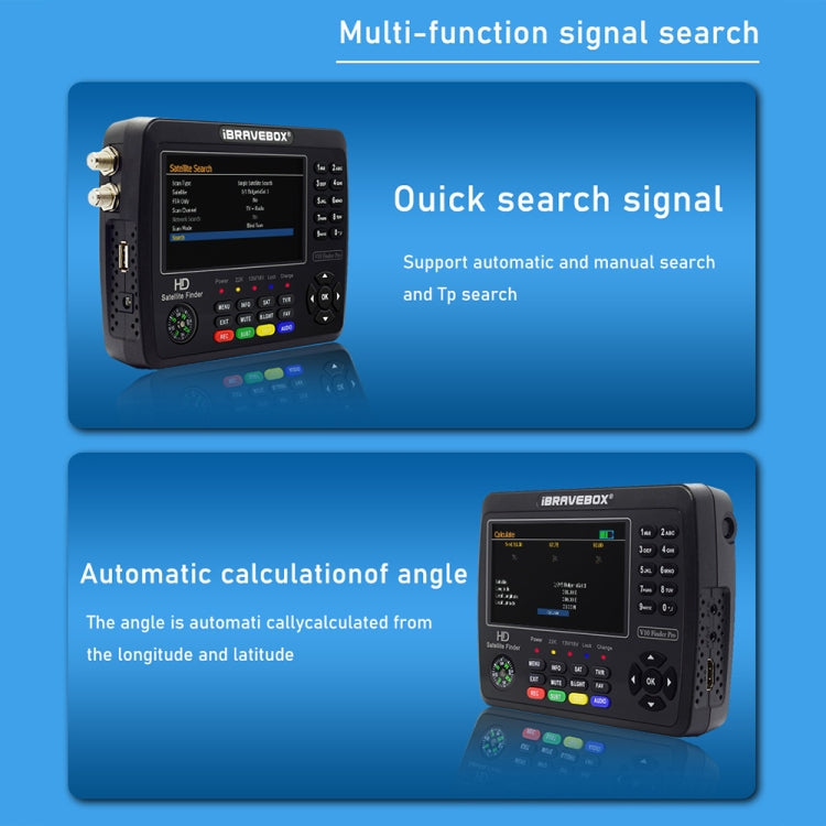iBRAVEBOX V10 Finder Pro Display 4,3" Rilevatore Segnali Satellit