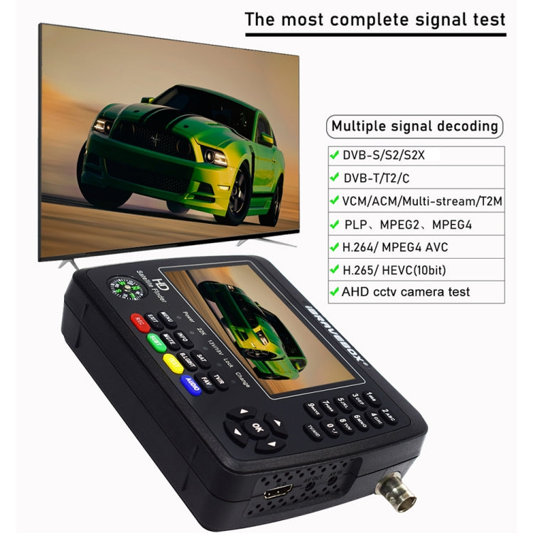 iBRAVEBOX V10 Finder Pro+ Rilevatore segnali satellitari 4,3"
