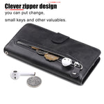 Custodia portafoglio in pelle con zip per Samsung Galaxy A51 5G