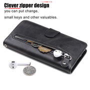 Custodia portafoglio in pelle con zip per Samsung Galaxy M31