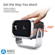 A003 Mini proiettore Android a LED rotante da 360 gradi 150 lumen 1280x720P, UK Plug, EU Plug, AU Plug, US Plug