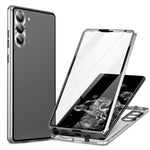 Custodia per telefono in vetro temperato magnetico in metallo HD a copertura totale, For Samsung Galaxy S25 Ultra 5G, For Samsung Galaxy S24 Ultra 5G, For Samsung Galaxy S24+ 5G, For Samsung Galaxy S24 5G