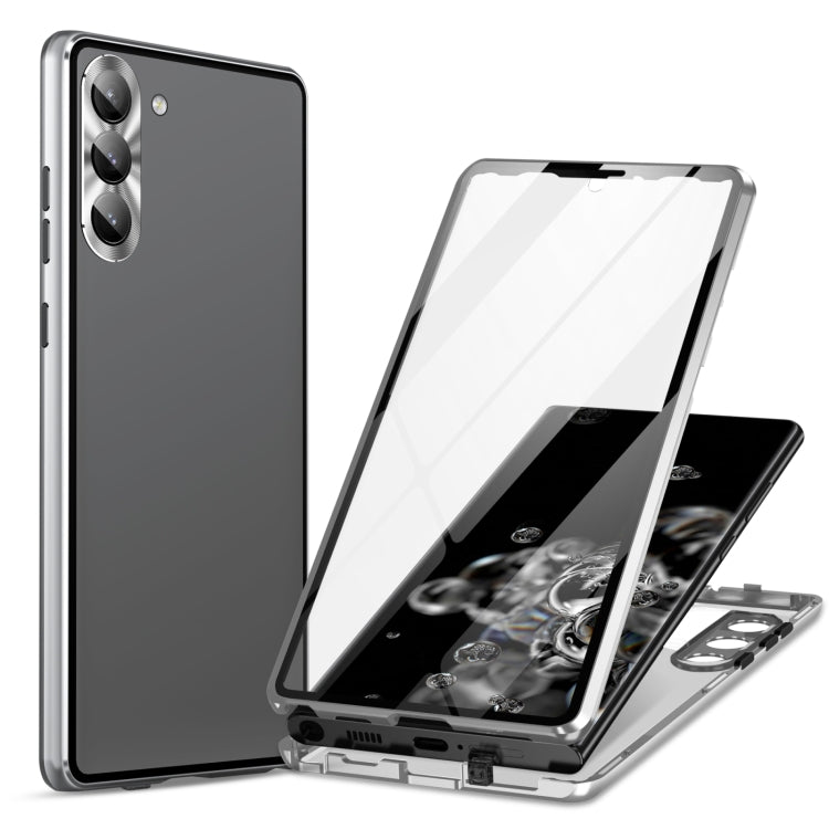 Custodia per telefono in vetro temperato magnetico in metallo HD a copertura totale, For Samsung Galaxy S25 Ultra 5G, For Samsung Galaxy S24 Ultra 5G, For Samsung Galaxy S24+ 5G, For Samsung Galaxy S24 5G