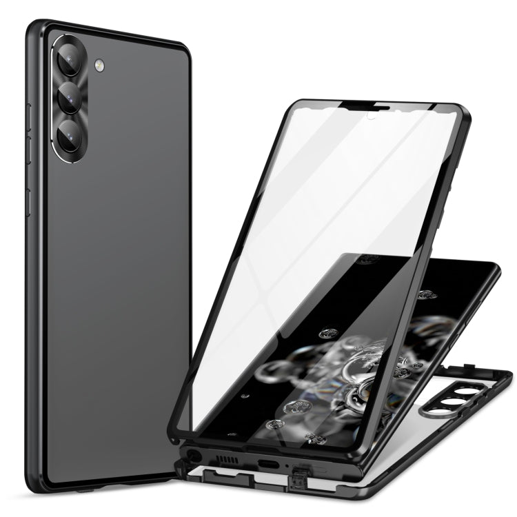 Custodia per telefono in vetro temperato magnetico in metallo HD a copertura totale, For Samsung Galaxy S25 Ultra 5G, For Samsung Galaxy S24 Ultra 5G, For Samsung Galaxy S24+ 5G, For Samsung Galaxy S24 5G