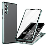 Custodia per telefono in vetro temperato magnetico in metallo HD a copertura totale, For Samsung Galaxy S25 Ultra 5G, For Samsung Galaxy S24 Ultra 5G, For Samsung Galaxy S24+ 5G, For Samsung Galaxy S24 5G