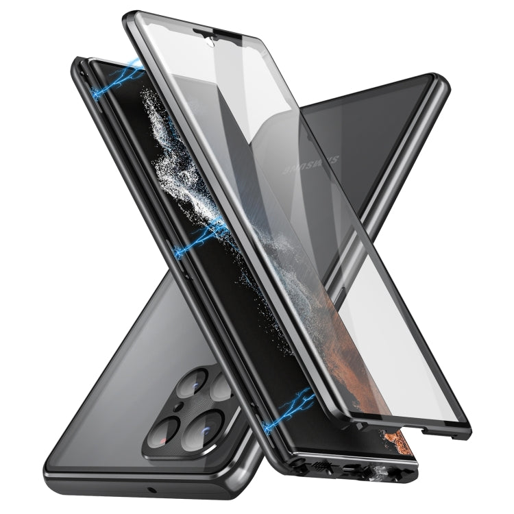 Custodia per telefono in vetro temperato magnetico in metallo HD a copertura totale, For Samsung Galaxy S25 Ultra 5G, For Samsung Galaxy S24 Ultra 5G, For Samsung Galaxy S24+ 5G, For Samsung Galaxy S24 5G