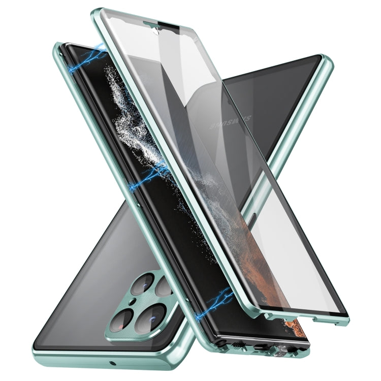 Custodia per telefono in vetro temperato magnetico in metallo HD a copertura totale, For Samsung Galaxy S25 Ultra 5G, For Samsung Galaxy S24 Ultra 5G, For Samsung Galaxy S24+ 5G, For Samsung Galaxy S24 5G
