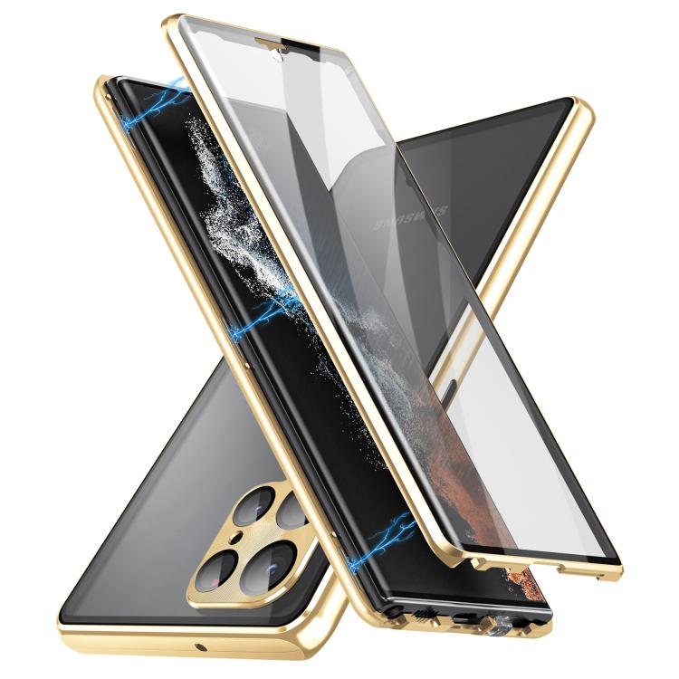 Custodia per telefono in vetro temperato magnetico in metallo HD a copertura totale, For Samsung Galaxy S25 Ultra 5G, For Samsung Galaxy S24 Ultra 5G, For Samsung Galaxy S24+ 5G, For Samsung Galaxy S24 5G