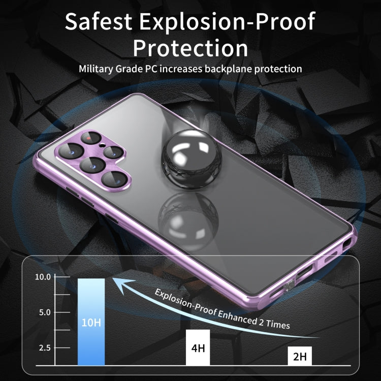 Custodia per telefono in vetro temperato magnetico in metallo HD a copertura totale, For Samsung Galaxy S25 Ultra 5G, For Samsung Galaxy S24 Ultra 5G, For Samsung Galaxy S24+ 5G, For Samsung Galaxy S24 5G