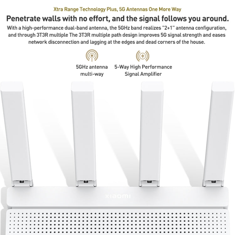 Il router CPU dual-band da 1,3 GHz originale Xiaomi AX3000T da 2,4 GHz/5 GHz supporta la connessione NFC, presa americana, AX3000T