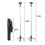 Treppiede Bluetooth Selfie Stick Q07 con luce e telecomando