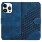 YX0060 Custodia in pelle per telefono con testa di elefante in rilievo con cordino, For iPhone 15 Pro Max, For iPhone 15 Pro, For iPhone 15 Plus