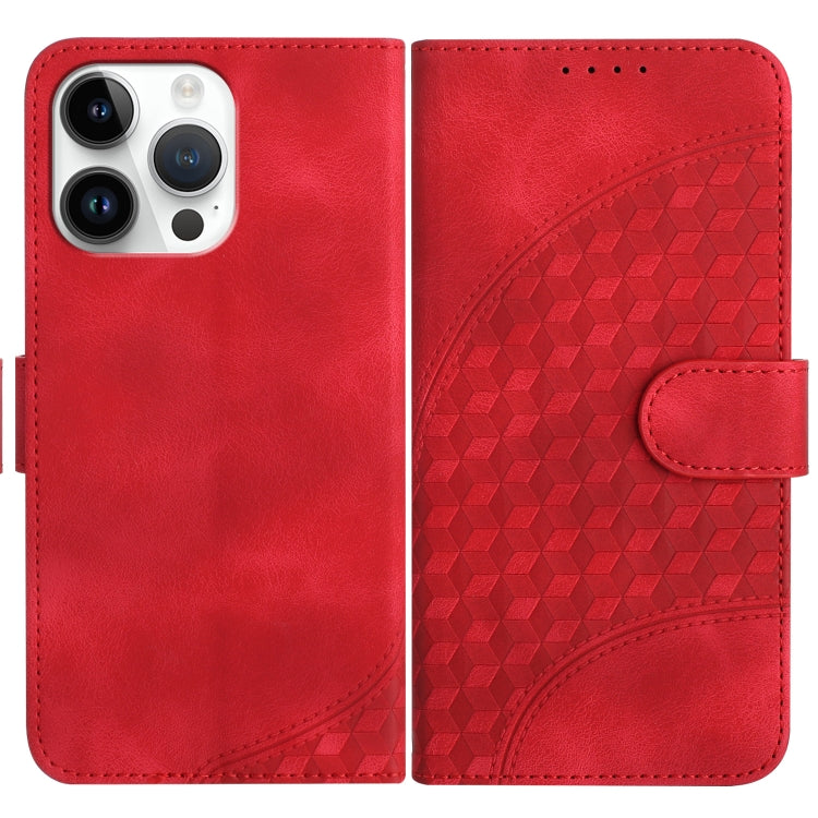 YX0060 Custodia in pelle per telefono con testa di elefante in rilievo con cordino, For iPhone 15 Pro Max, For iPhone 15 Pro, For iPhone 15 Plus