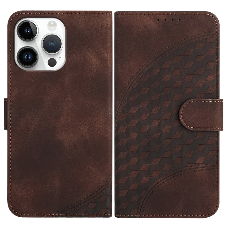 YX0060 Custodia in pelle per telefono con testa di elefante in rilievo con cordino, For iPhone 15 Pro Max, For iPhone 15 Pro, For iPhone 15 Plus
