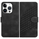 YX0060 Custodia in pelle per telefono con testa di elefante in rilievo con cordino, For iPhone 15 Pro Max, For iPhone 15 Pro, For iPhone 15 Plus