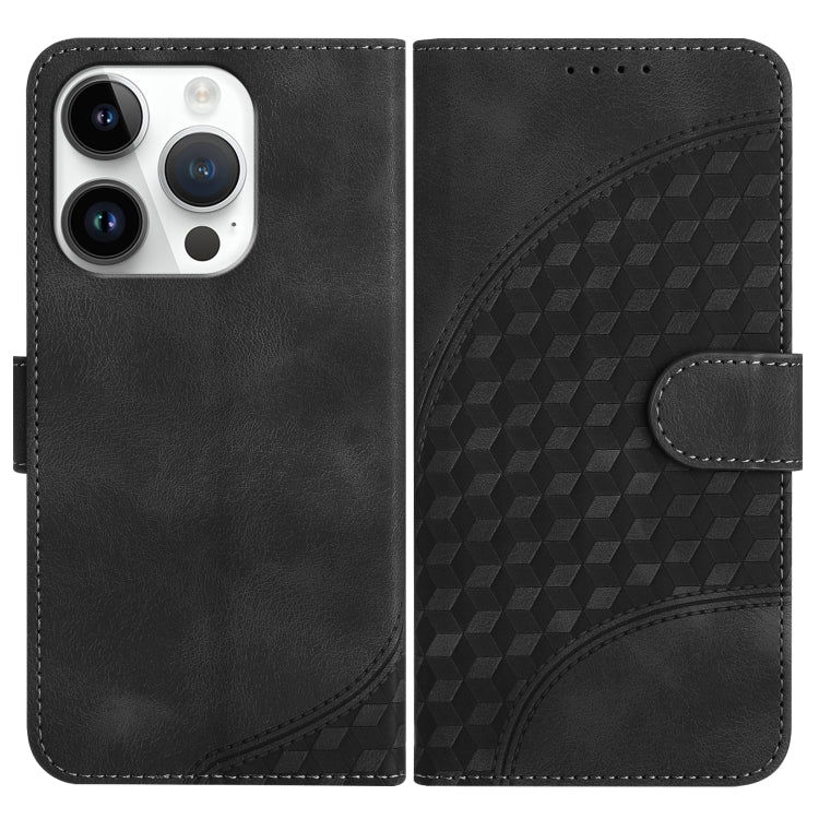YX0060 Custodia in pelle per telefono con testa di elefante in rilievo con cordino, For iPhone 15 Pro Max, For iPhone 15 Pro, For iPhone 15 Plus
