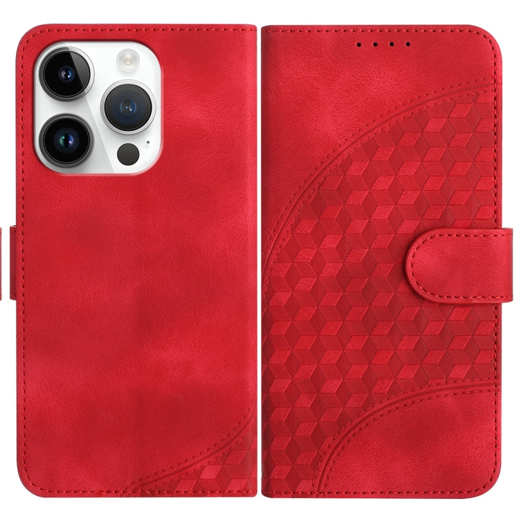 YX0060 Custodia in pelle per telefono con testa di elefante in rilievo con cordino, For iPhone 15 Pro Max, For iPhone 15 Pro, For iPhone 15 Plus