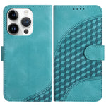 YX0060 Custodia in pelle per telefono con testa di elefante in rilievo con cordino, For iPhone 15 Pro Max, For iPhone 15 Pro, For iPhone 15 Plus