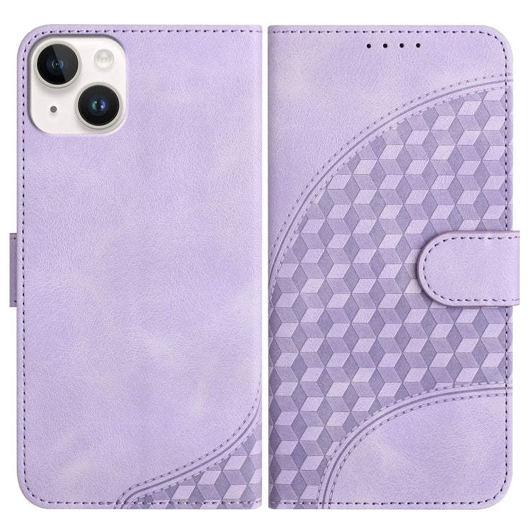 YX0060 Custodia in pelle per telefono con testa di elefante in rilievo con cordino, For iPhone 15 Pro Max, For iPhone 15 Pro, For iPhone 15 Plus