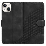 YX0060 Custodia in pelle per telefono con testa di elefante in rilievo con cordino, For iPhone 15 Pro Max, For iPhone 15 Pro, For iPhone 15 Plus