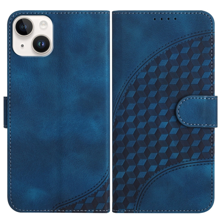 YX0060 Custodia in pelle per telefono con testa di elefante in rilievo con cordino, For iPhone 15 Pro Max, For iPhone 15 Pro, For iPhone 15 Plus