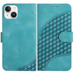 YX0060 Custodia in pelle per telefono con testa di elefante in rilievo con cordino, For iPhone 15 Pro Max, For iPhone 15 Pro, For iPhone 15 Plus