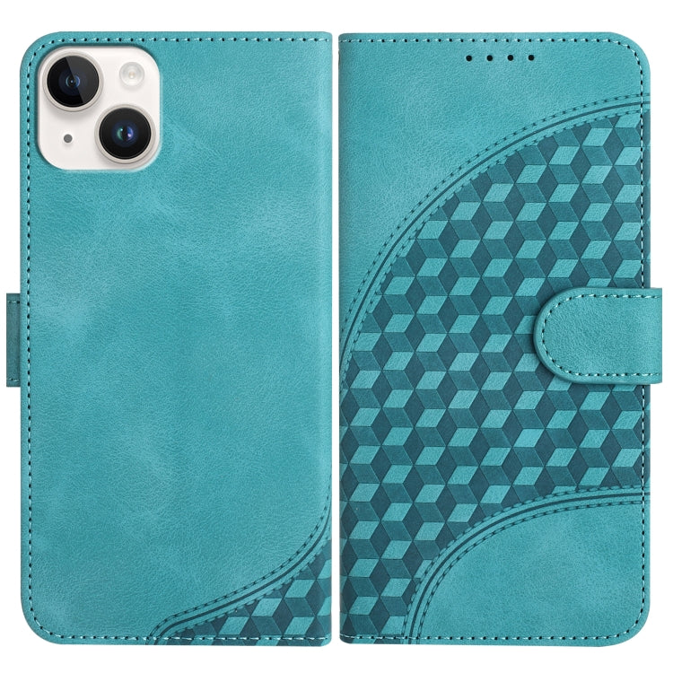 YX0060 Custodia in pelle per telefono con testa di elefante in rilievo con cordino, For iPhone 15 Pro Max, For iPhone 15 Pro, For iPhone 15 Plus