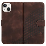 YX0060 Custodia in pelle per telefono con testa di elefante in rilievo con cordino, For iPhone 15 Pro Max, For iPhone 15 Pro, For iPhone 15 Plus