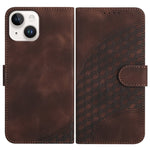 YX0060 Custodia in pelle per telefono con testa di elefante in rilievo con cordino, For iPhone 15, For iPhone 14 Plus, For iPhone 14