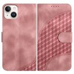YX0060 Custodia in pelle per telefono con testa di elefante in rilievo con cordino, For iPhone 15, For iPhone 14 Plus, For iPhone 14