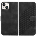 YX0060 Custodia in pelle per telefono con testa di elefante in rilievo con cordino, For iPhone 15, For iPhone 14 Plus, For iPhone 14