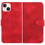 YX0060 Custodia in pelle per telefono con testa di elefante in rilievo con cordino, For iPhone 15, For iPhone 14 Plus, For iPhone 14