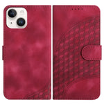 YX0060 Custodia in pelle per telefono con testa di elefante in rilievo con cordino, For iPhone 15, For iPhone 14 Plus, For iPhone 14