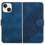 YX0060 Custodia in pelle per telefono con testa di elefante in rilievo con cordino, For iPhone 15, For iPhone 14 Plus, For iPhone 14