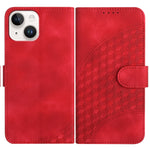 YX0060 Custodia in pelle per telefono con testa di elefante in rilievo con cordino, For iPhone 15, For iPhone 14 Plus, For iPhone 14