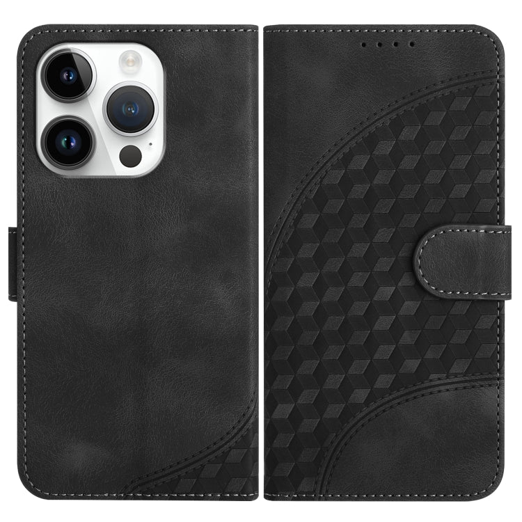 YX0060 Custodia in pelle per telefono con testa di elefante in rilievo con cordino, For iPhone 14 Pro, For iPhone 14 Pro Max, For iPhone SE 2022/SE 2020/6/7/8