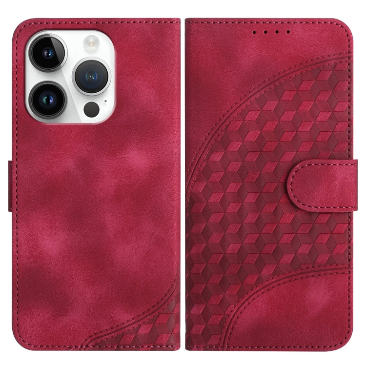 YX0060 Custodia in pelle per telefono con testa di elefante in rilievo con cordino, For iPhone 14 Pro, For iPhone 14 Pro Max, For iPhone SE 2022/SE 2020/6/7/8