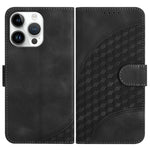 YX0060 Custodia in pelle per telefono con testa di elefante in rilievo con cordino, For iPhone 14 Pro, For iPhone 14 Pro Max, For iPhone SE 2022/SE 2020/6/7/8